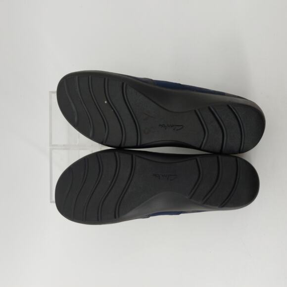 Clarks Cora Heather Interest Camo Navy Blue Loafers Size 8 - Picture 12 of 13